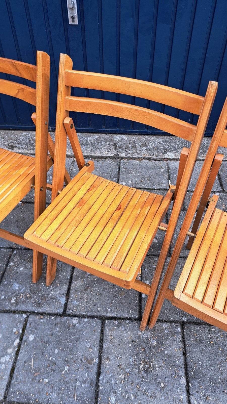 Partij houten klapstoelen, Ophalen, Gebruikt, Bruin, Vintage