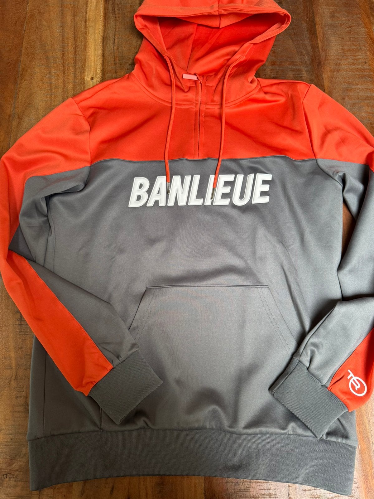 Banlieue trainingspak grijs/ oranje maat M, Ophalen of Verzenden, Zo goed als nieuw, Grijs, Fitness