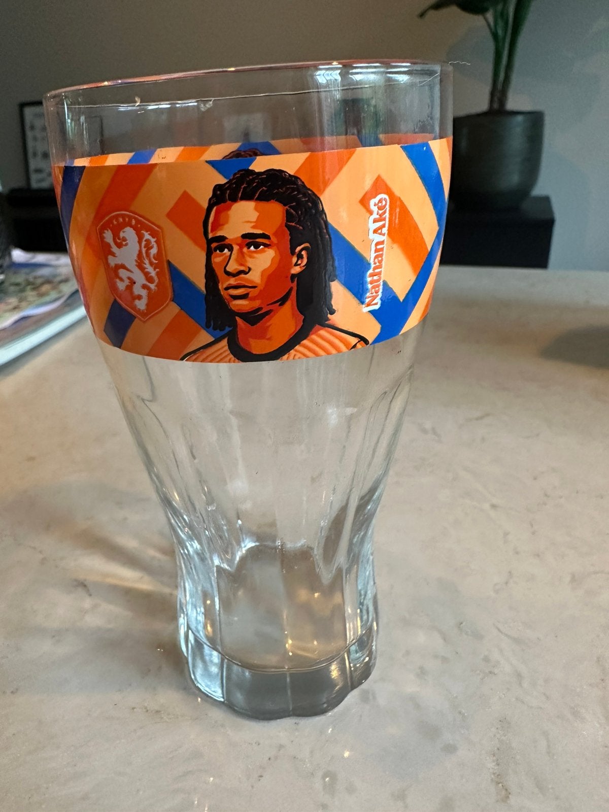 Coca cola glas WK 2026 Nathan Aké, Ophalen, Zo goed als nieuw, Frisdrankglas