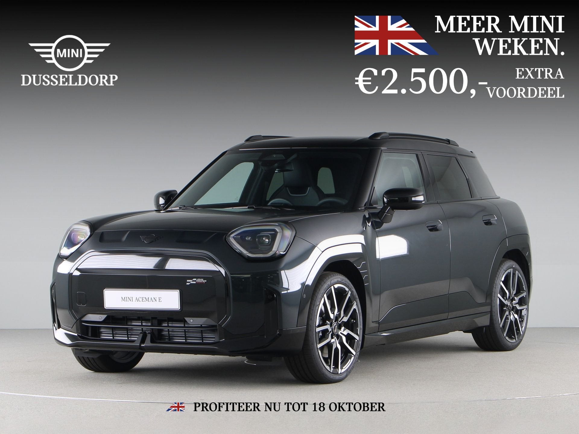 MINI Aceman E John Cooper Works Pakket M PRIVATE LEASE EUR 5, Auto's, Zwart, Isofix, Aceman, Nieuw