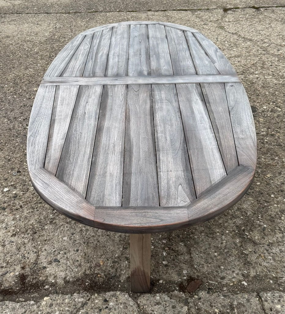 Teak tafel ovaal, Ophalen, ., 100 tot 150 cm, .