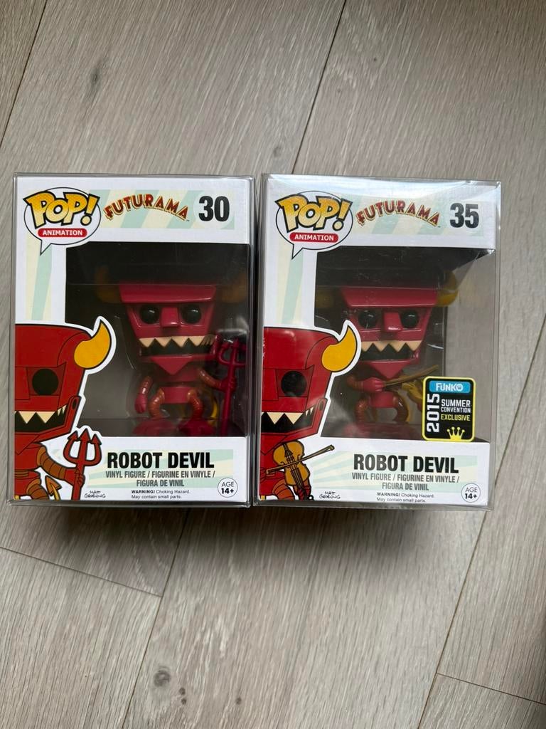 Funko Pop! Futurama lot Robot Devil #30 and with Violin #35, Ophalen of Verzenden, Zo goed als nieuw