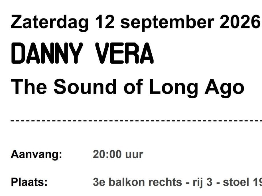 Danny vera 12 september, Eén persoon, Overige soorten