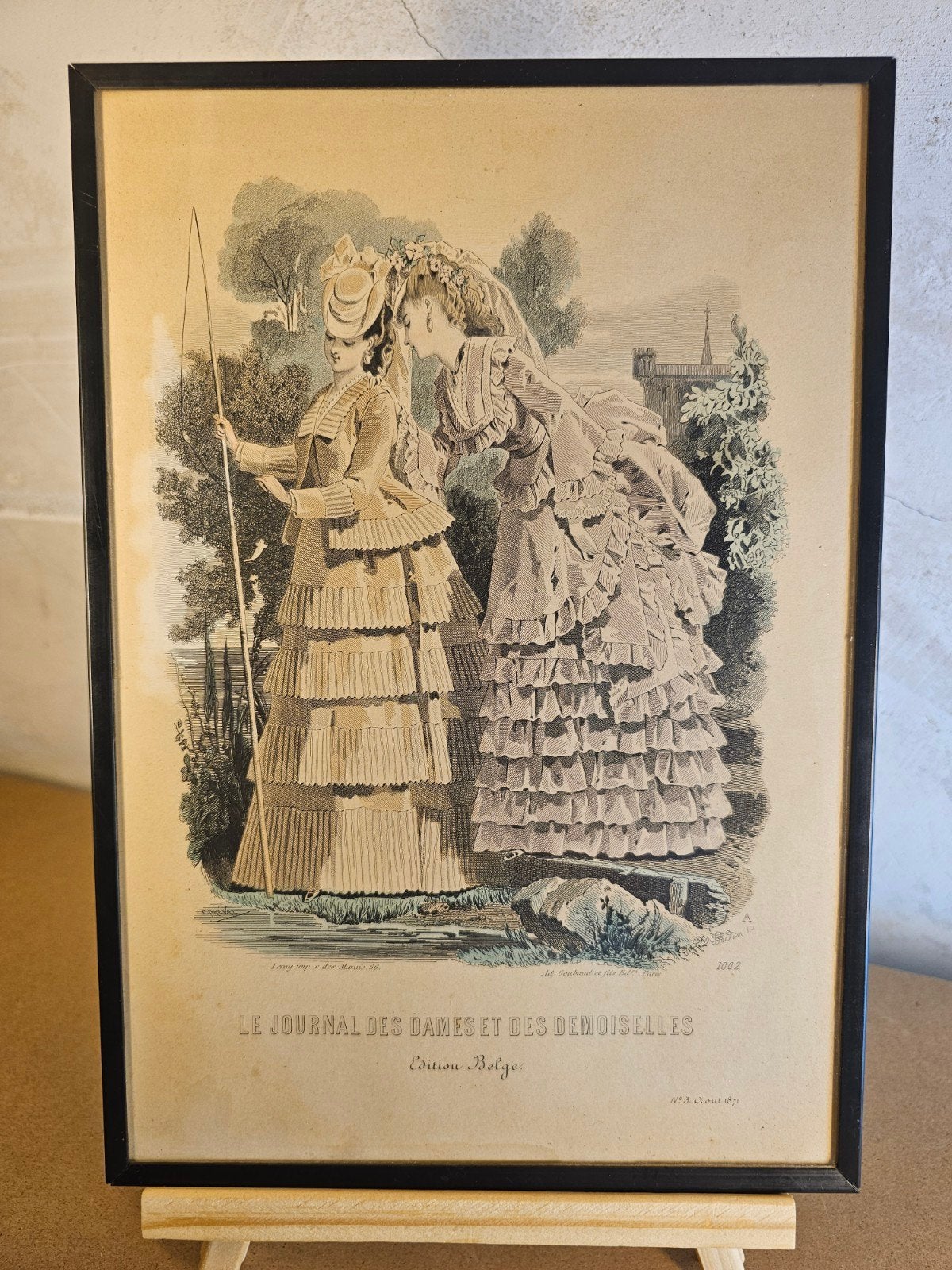 Antieke Modeprent 'Le Journal des Dames et des Demoiselles', Dagelijks leven, 1800 - 1899, Ophalen of Verzenden, Gravure