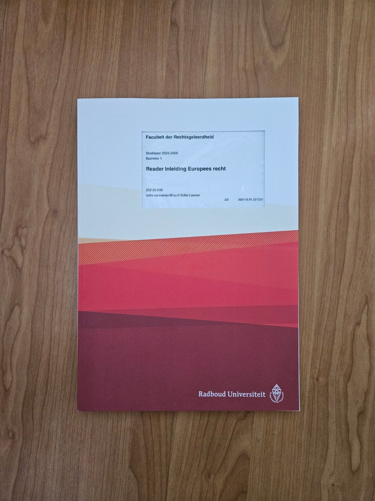 Reader Inleiding Europees recht - Radboud Universiteit, Boeken, Ophalen of Verzenden, Gamma, Radboud Universiteit, WO