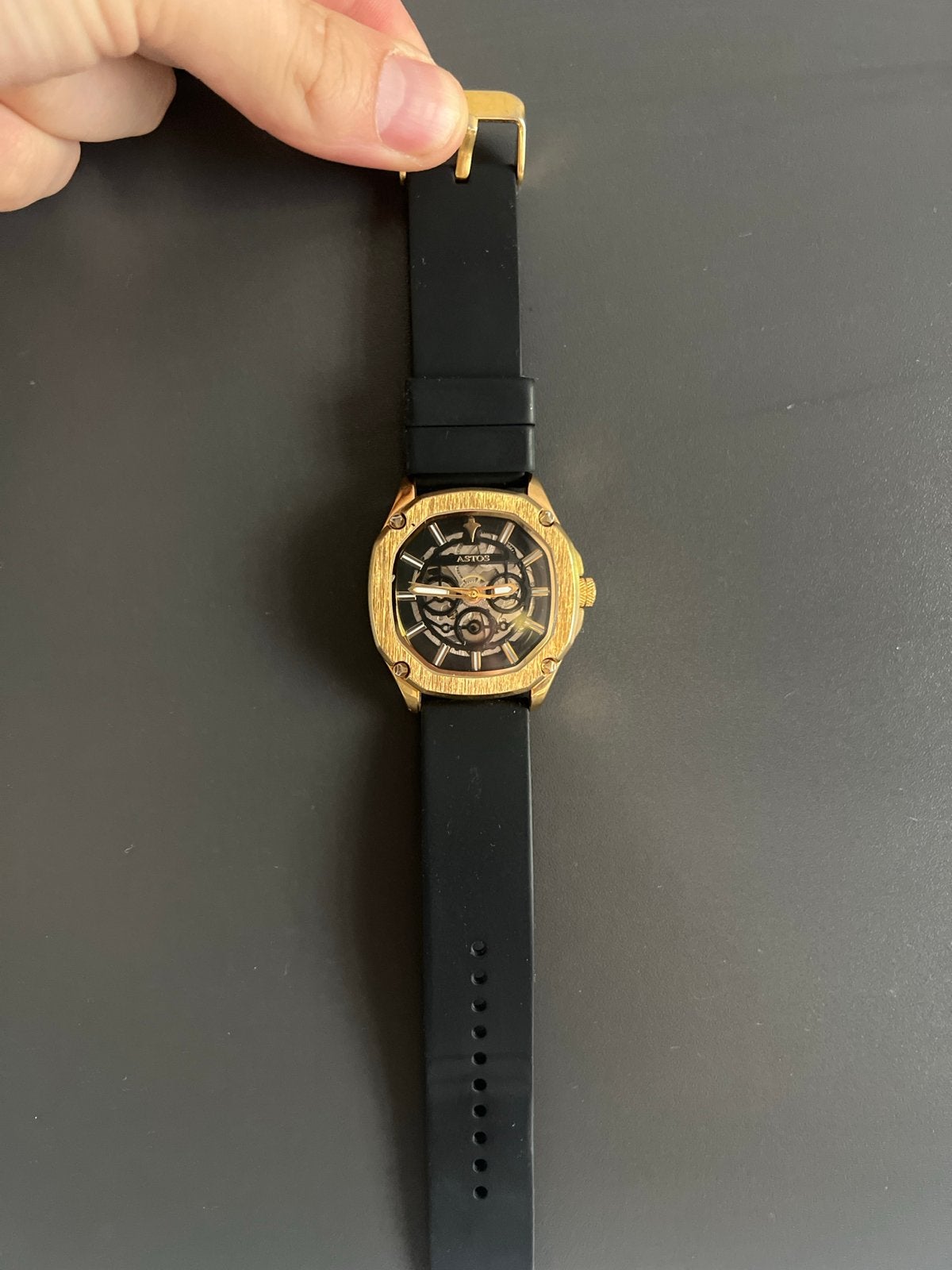 Astos Limited Edition Automatisch Horloge Goud Zwart, Overige materialen, Polshorloge, Kunststof, Zo goed als nieuw