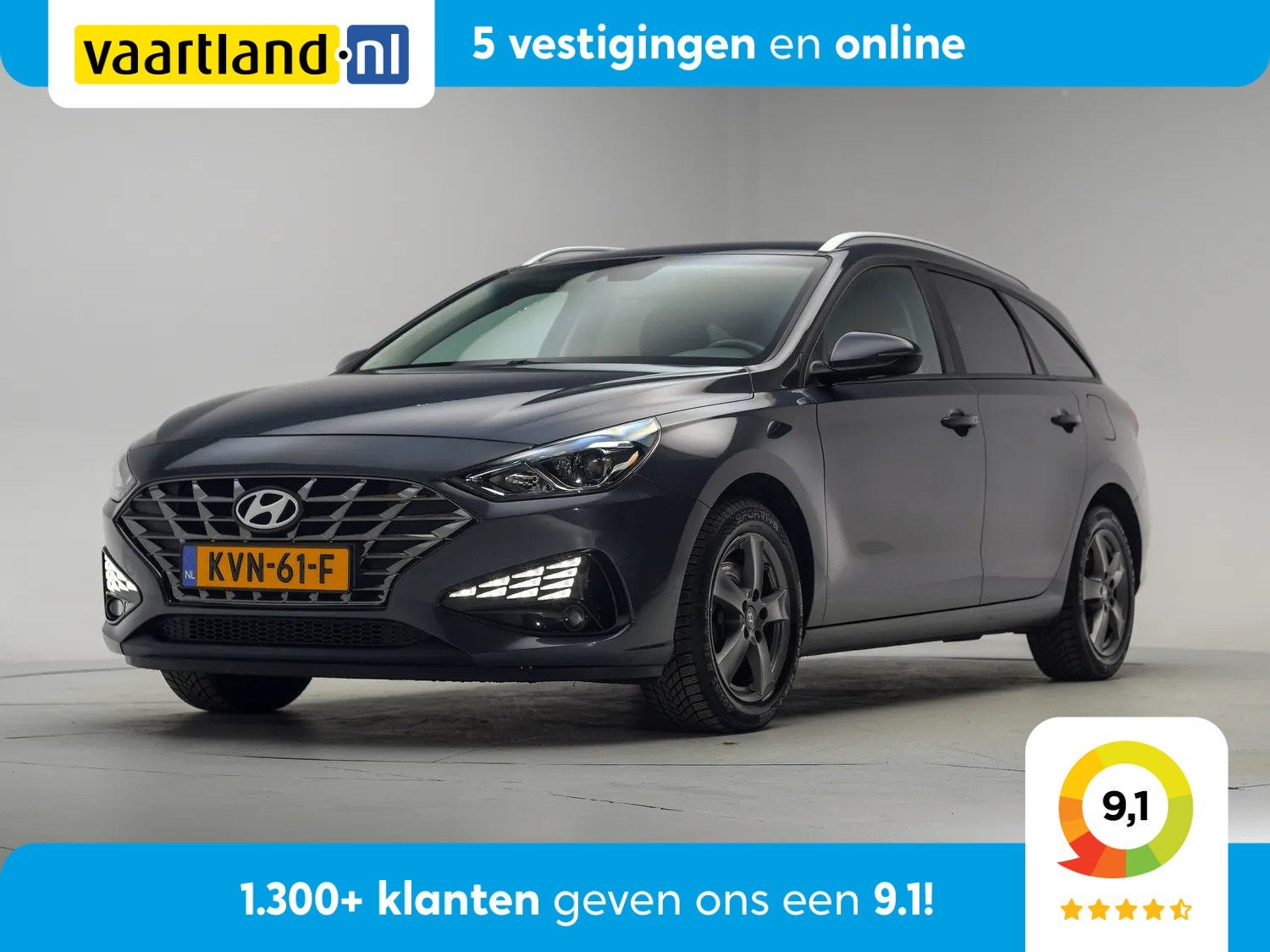 Hyundai i30 WAGON 1.0 T-GDi MHEV Comfort. [ Trekhaak Navi Ap, Auto's, Gebruikt, Verwarmde buitenspiegels, Handgeschakeld, 5 stoelen