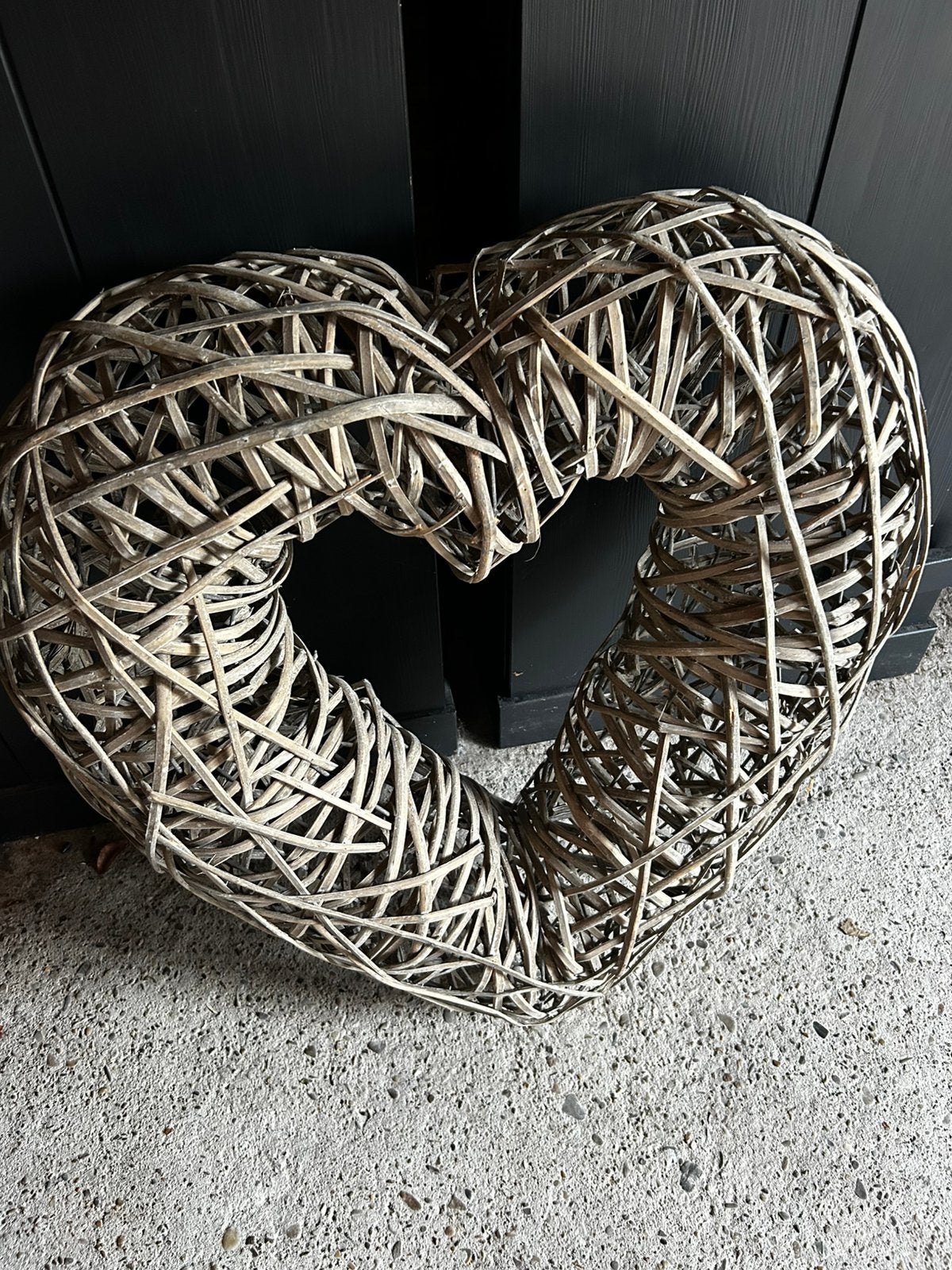 Groot rieten hart, 80 cm, Ophalen, Zo goed als nieuw, Krans