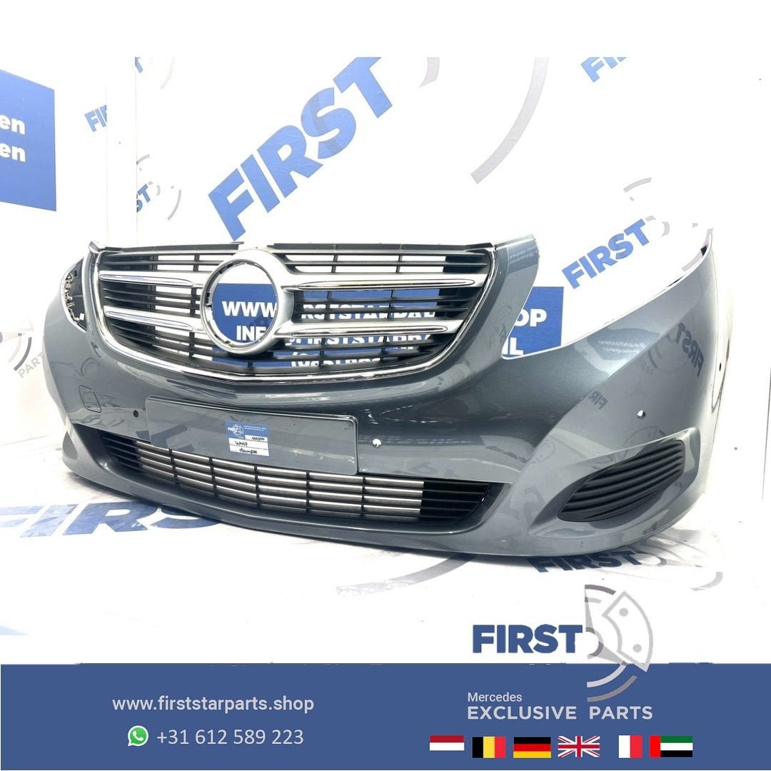 W447 BUMPER Mercedes V KLASSE / VITO VOORBUMPER COMPLEET ZWA, Gebruikt, -, Voor, Ophalen of Verzenden