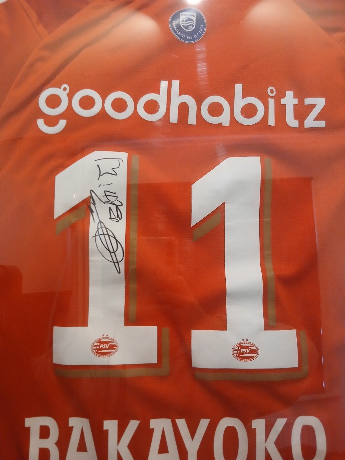 Gesigneerd Bakayoko shirt - PSV - Wedstrijd gedragen, Kleding | Heren, Sportkleding, Zo goed als nieuw, Voetbal, Overige maten