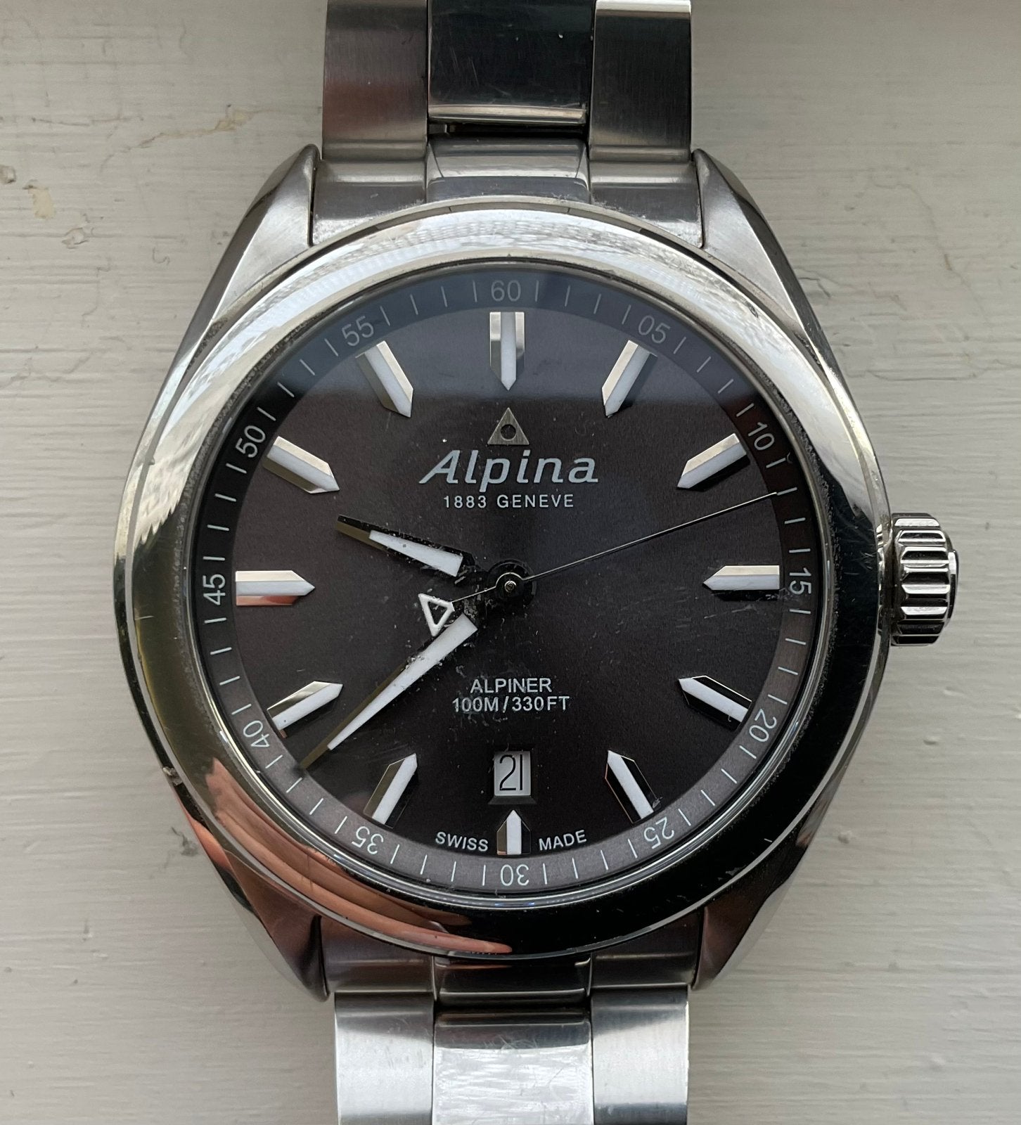 Alpina Alpiner AL240X4E6, Sieraden, Tassen en Uiterlijk, Overige merken, Staal, Gebruikt, Staal