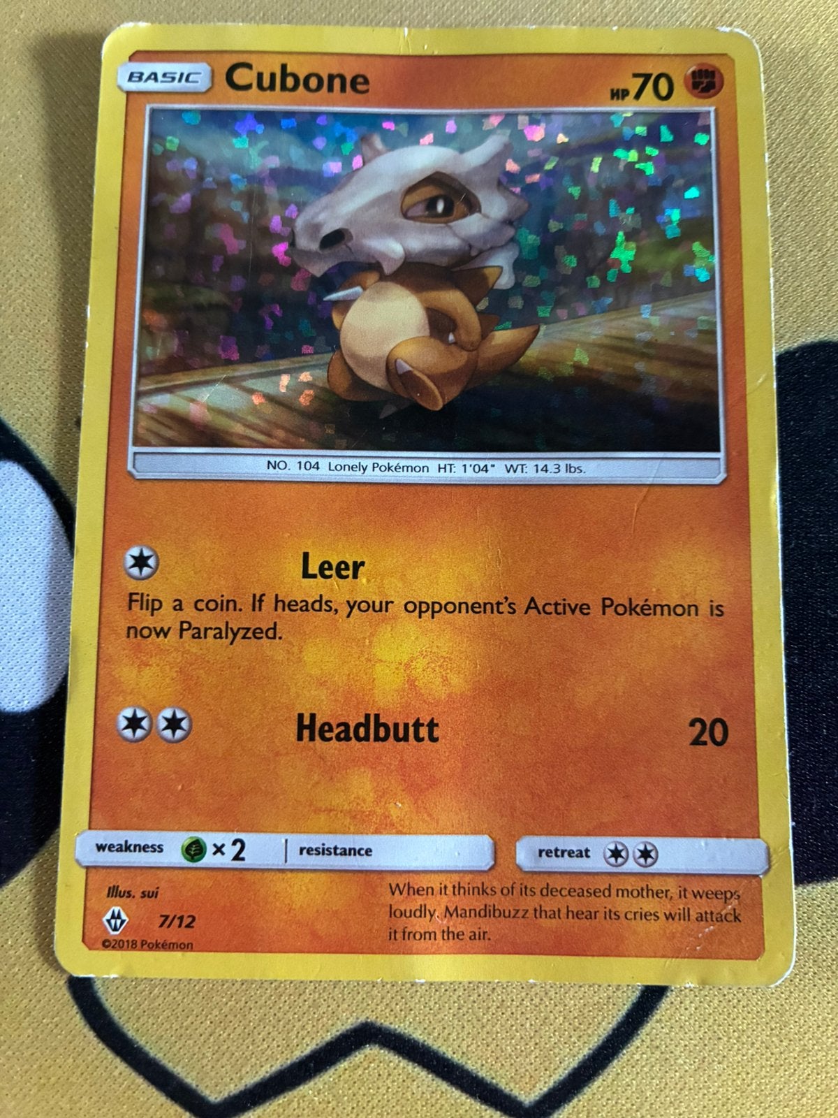 Cubone 7/12 McDonald’s 2018 Confetti Holo, Ophalen of Verzenden, Gebruikt