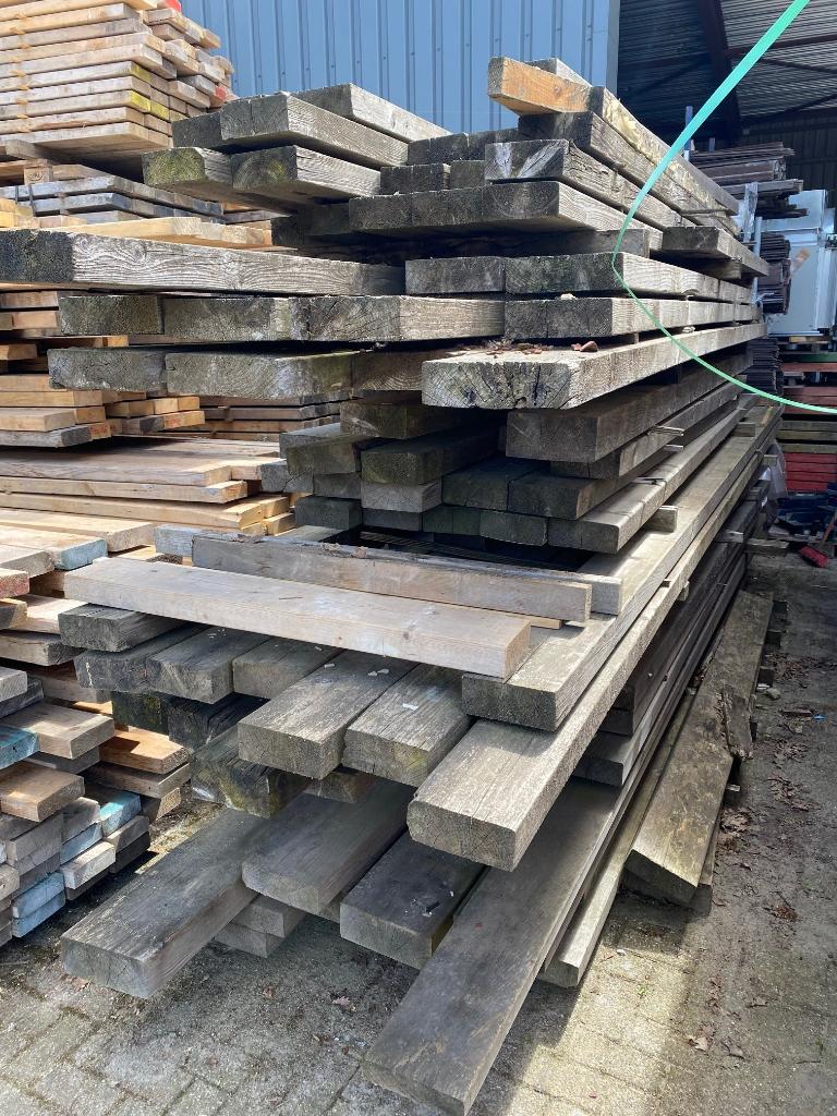 Partij balken diverse afmetingen, Doe-het-zelf en Verbouw, Hout en Planken, Ophalen, Gebruikt, Balk, Vuren
