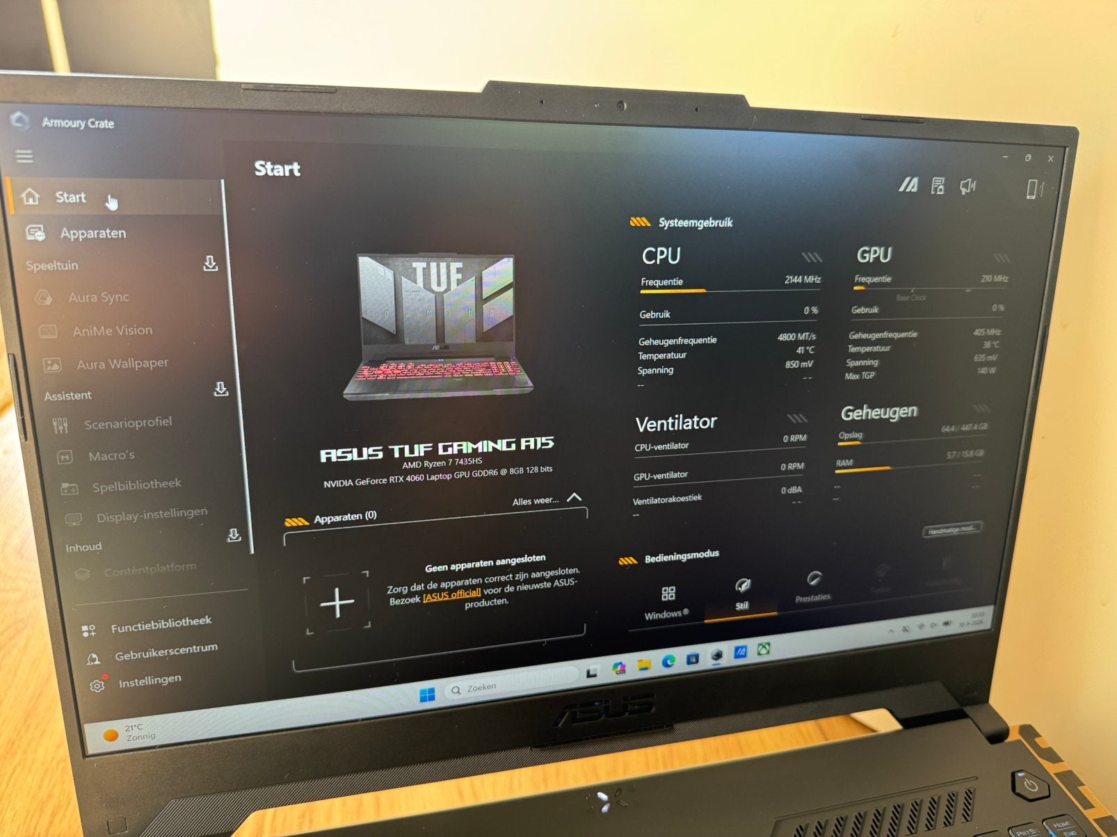 Foto 11 van ASUS TUF Gaming A15 – Ryzen 7 – RTX 4060 8Gb – 16GB