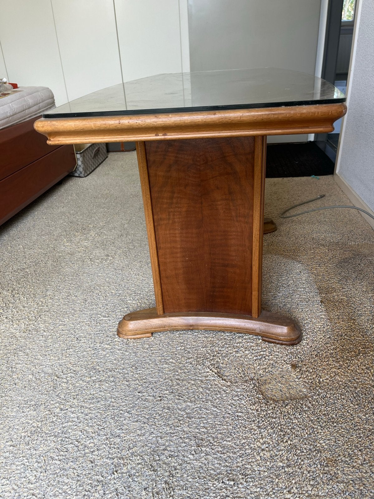 Art Deco Salontafel Jaren '30 met Glasplaat, Huis en Inrichting, Ophalen, Gebruikt, 100 tot 150 cm, 50 tot 100 cm