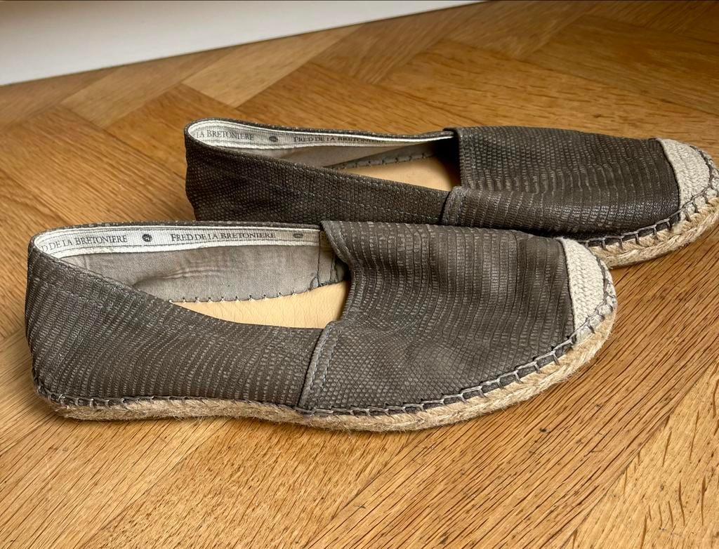 Fred de la Bretoniere espadrilles maat 39 (ook 38,5), Ophalen of Verzenden, Zo goed als nieuw, Bruin, Espadrilles of Moccasins