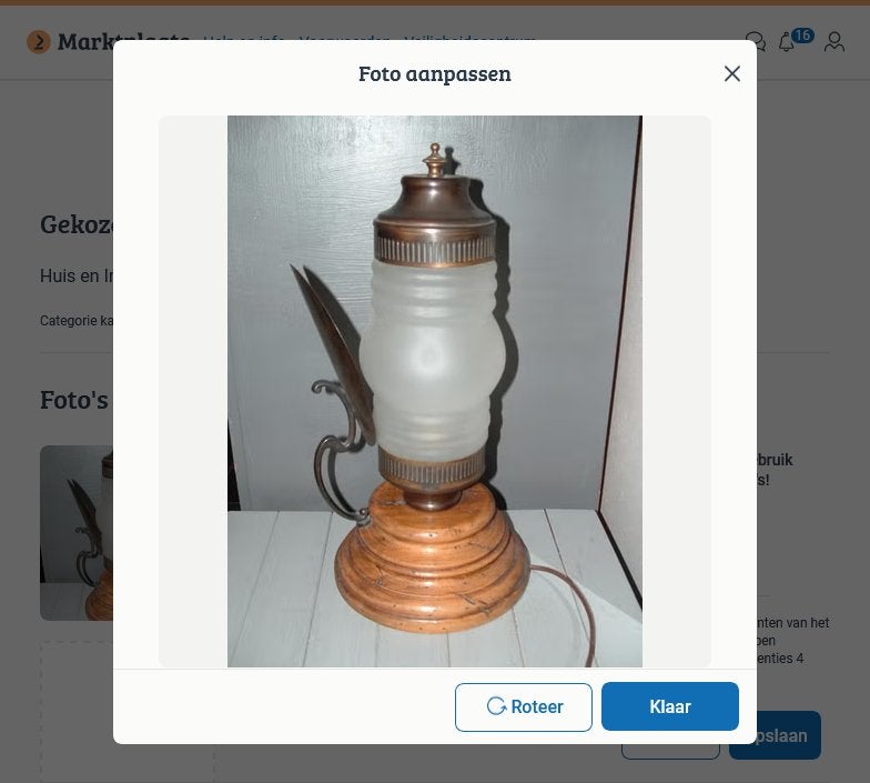 Grote olielamp looplamp bedlamp tafellamp (elektrisch), Huis en Inrichting, Ophalen of Verzenden, Zo goed als nieuw, Olielamp