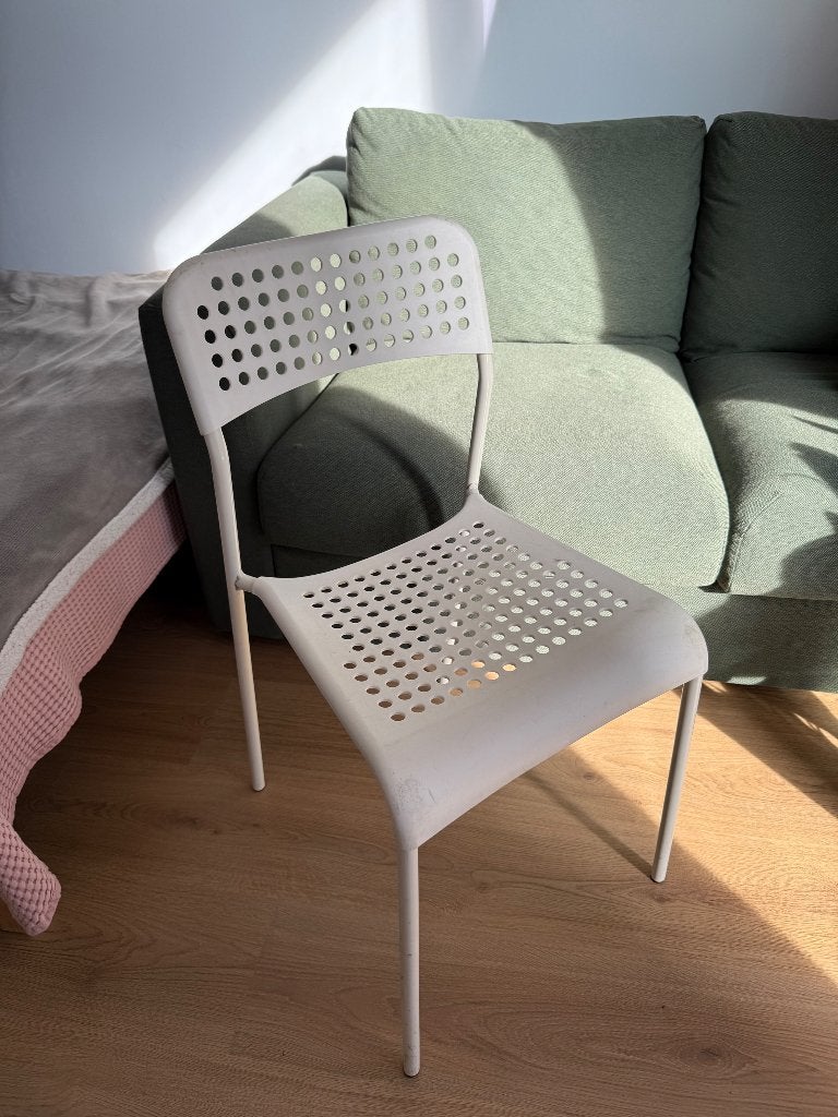 IKEA SANDSBERG Eetkamerstoel & MALINDA Stoelkussen, Ophalen, Gebruikt, Wit, Eén