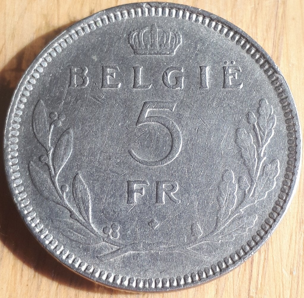 BELGIUM / 5 FRANCS / UN BELGA 1936 KM 109.1, Postzegels en Munten, Ophalen of Verzenden, Overig, Losse munt