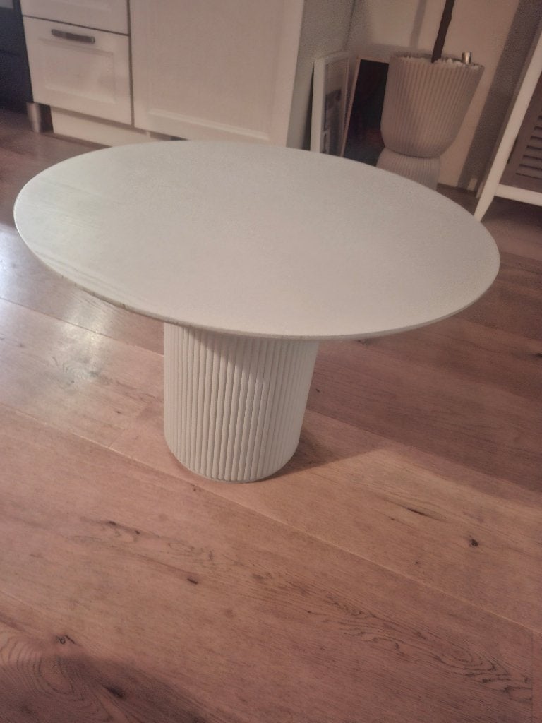 Bijzettafel rond hk living style grijs, Minder dan 55 cm, Rond, Zo goed als nieuw, Hout