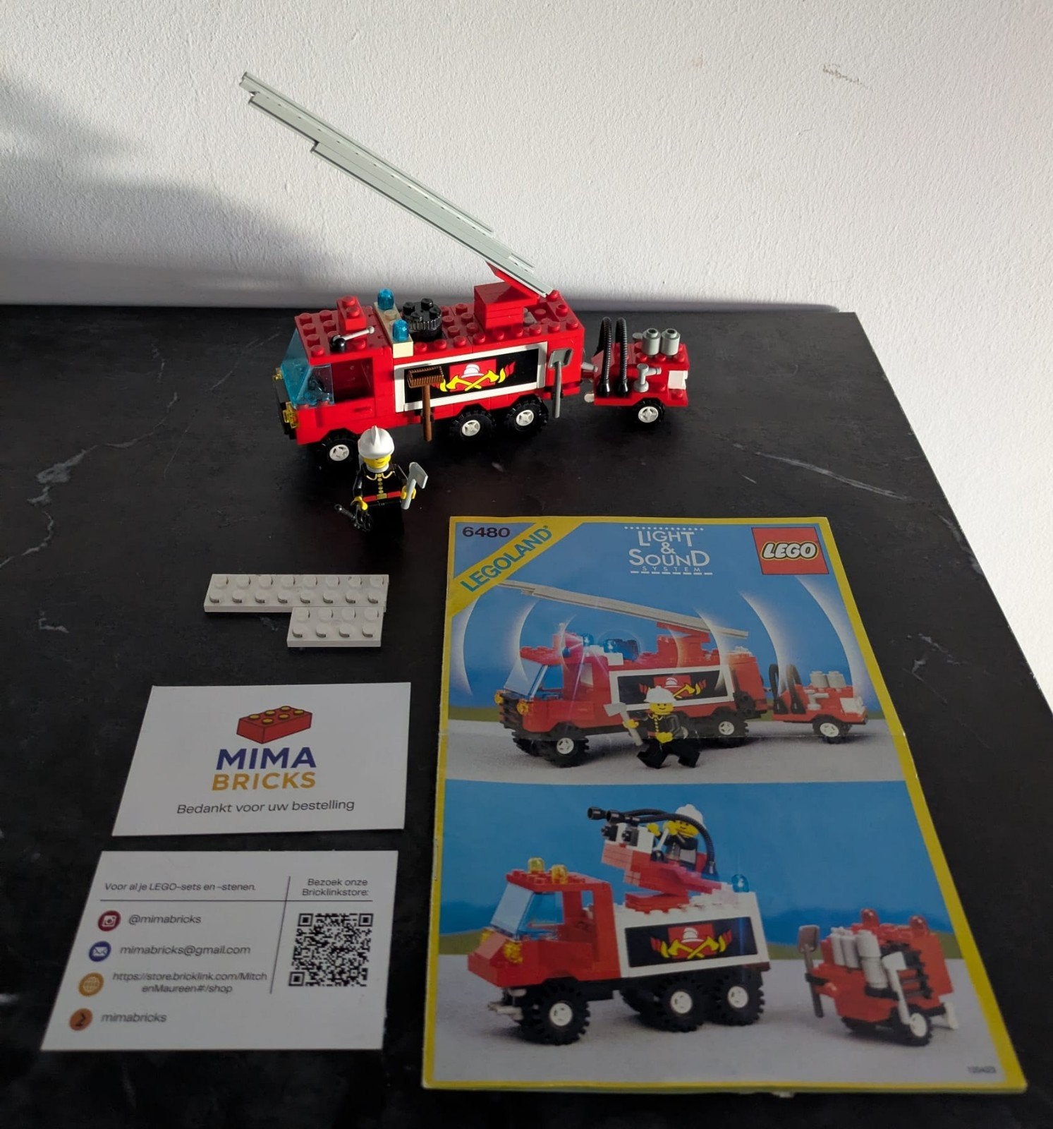 Lego Legoland 6480 Brandweerwagen Light & Sound, Lego, Lego, Gebruikt, Lego