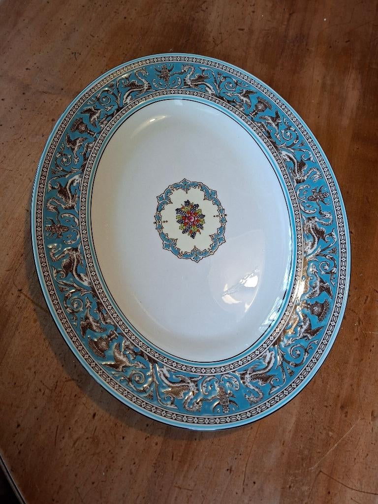 Wedgwood ovale schaal (afm 36 x 27 cm) Bone China Turquoise, Ophalen of Verzenden, Wedgwood, Porselein, Schaal of Schalen