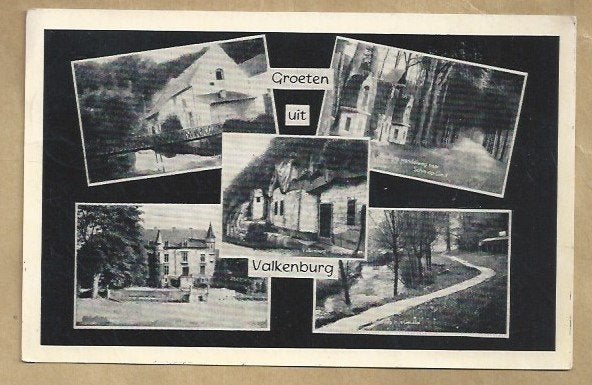 Oude ansichtkaart Groeten uit Valkenburg (Gelopen), Ophalen of Verzenden, 1940 tot 1960, Gelopen, Limburg