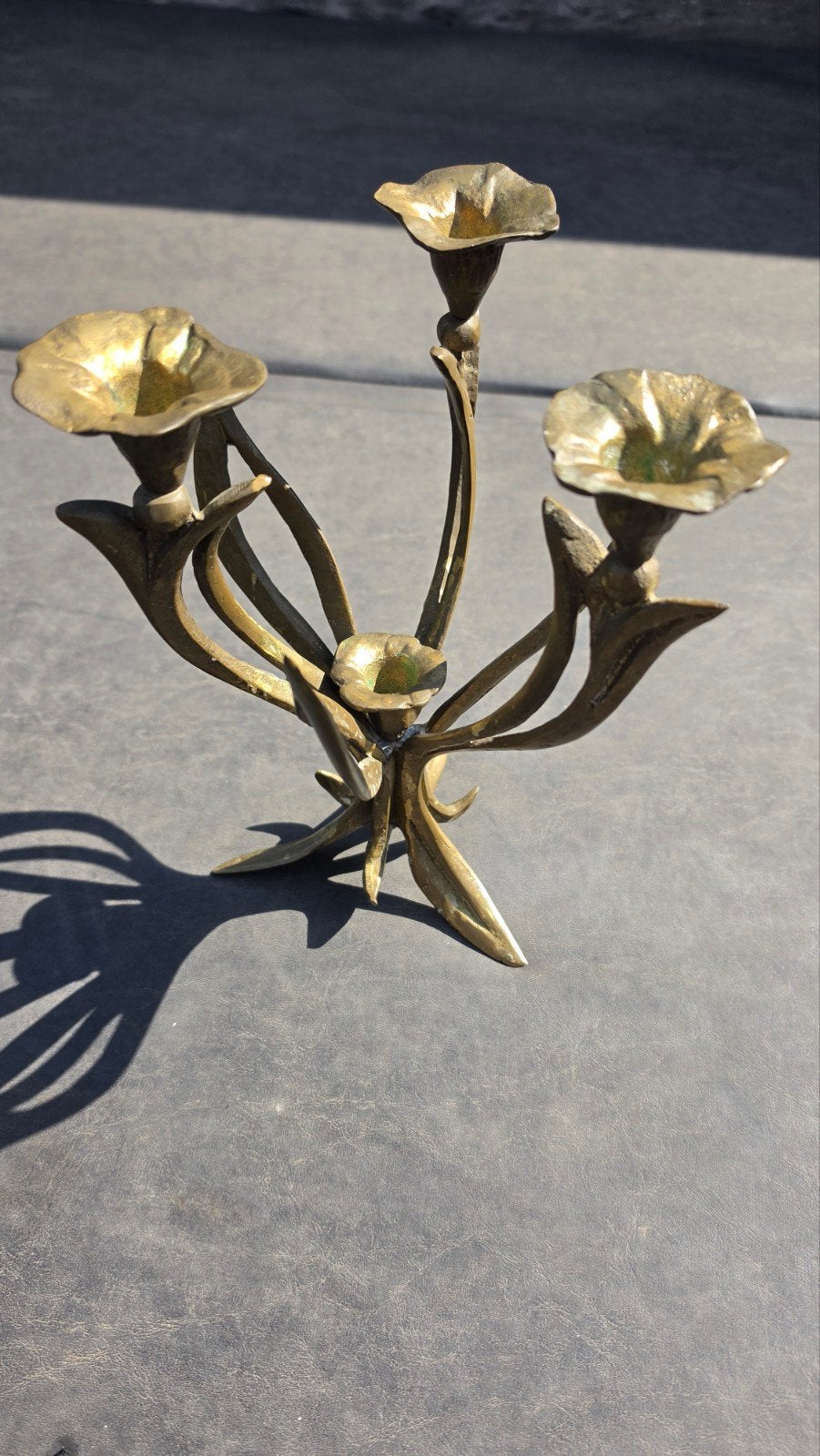 Art Nouveau Stijl Franse Kandelaar van Koper of Brons, Antiek en Kunst, Ophalen of Verzenden