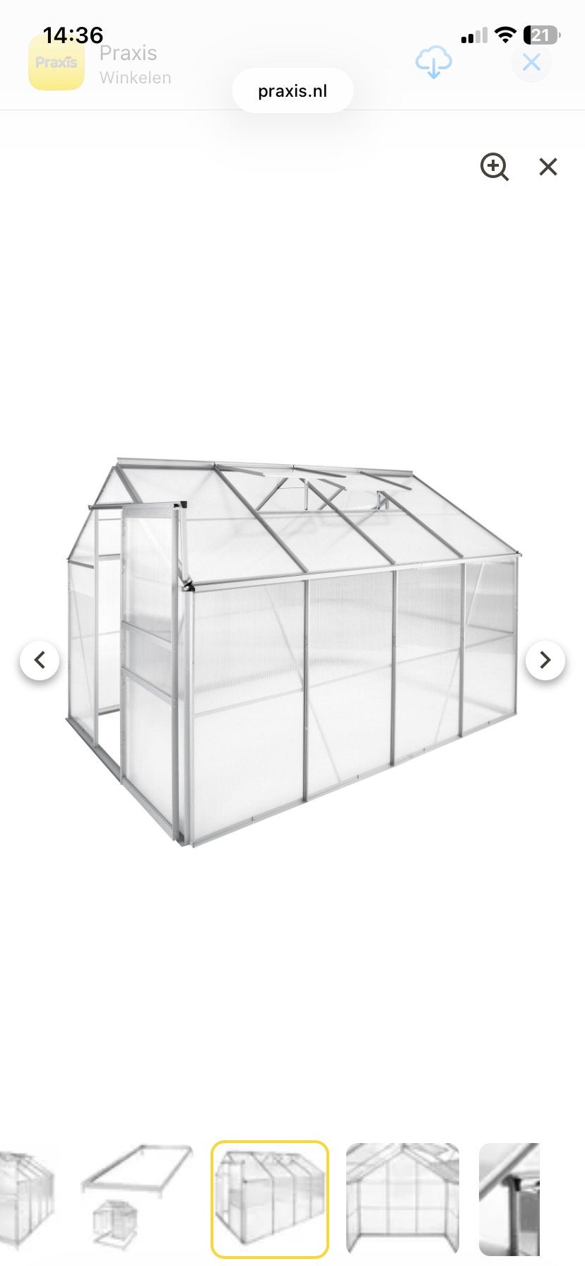 Nieuw in doos: Broeikas Aluminium + Fundament. 185x250x195cm, Tuin en Terras, Ophalen, Nieuw