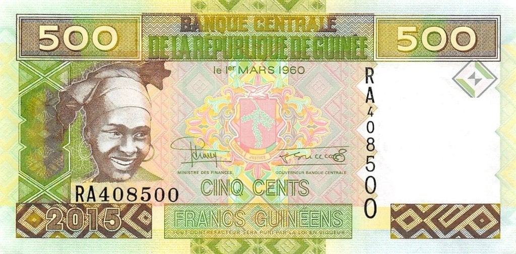 Guinee Republiek bankbiljet 500 Francs 2015 UNC, Pick 47a, Postzegels en Munten, Bankbiljetten | Afrika, Ophalen of Verzenden