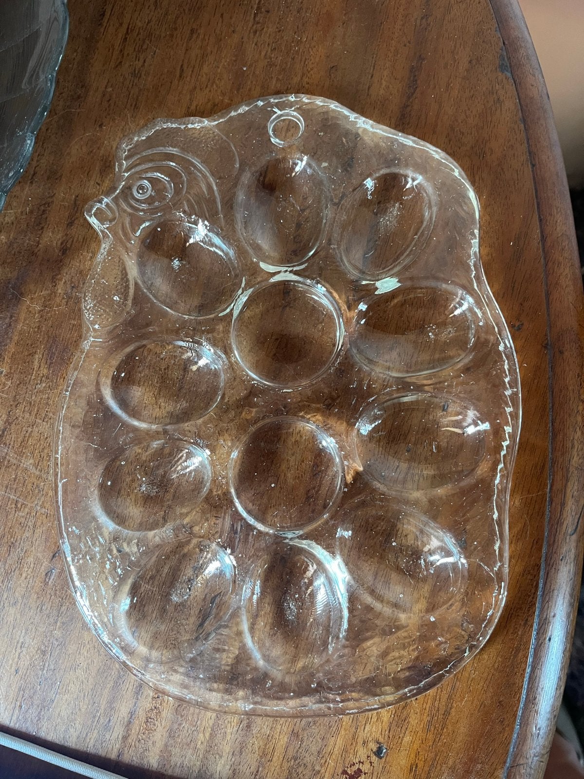 Vintage Glazen Eierhouder Kip Vorm - 12 Eieren, Antiek en Kunst, Ophalen of Verzenden