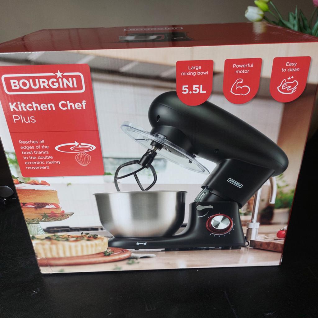 BOURGINI Kitchen Chef Plus Keukenmachine - Nieuw in doos, Witgoed en Apparatuur, Keukenmixers, Nieuw, 4 liter of meer, 3 snelheden of meer
