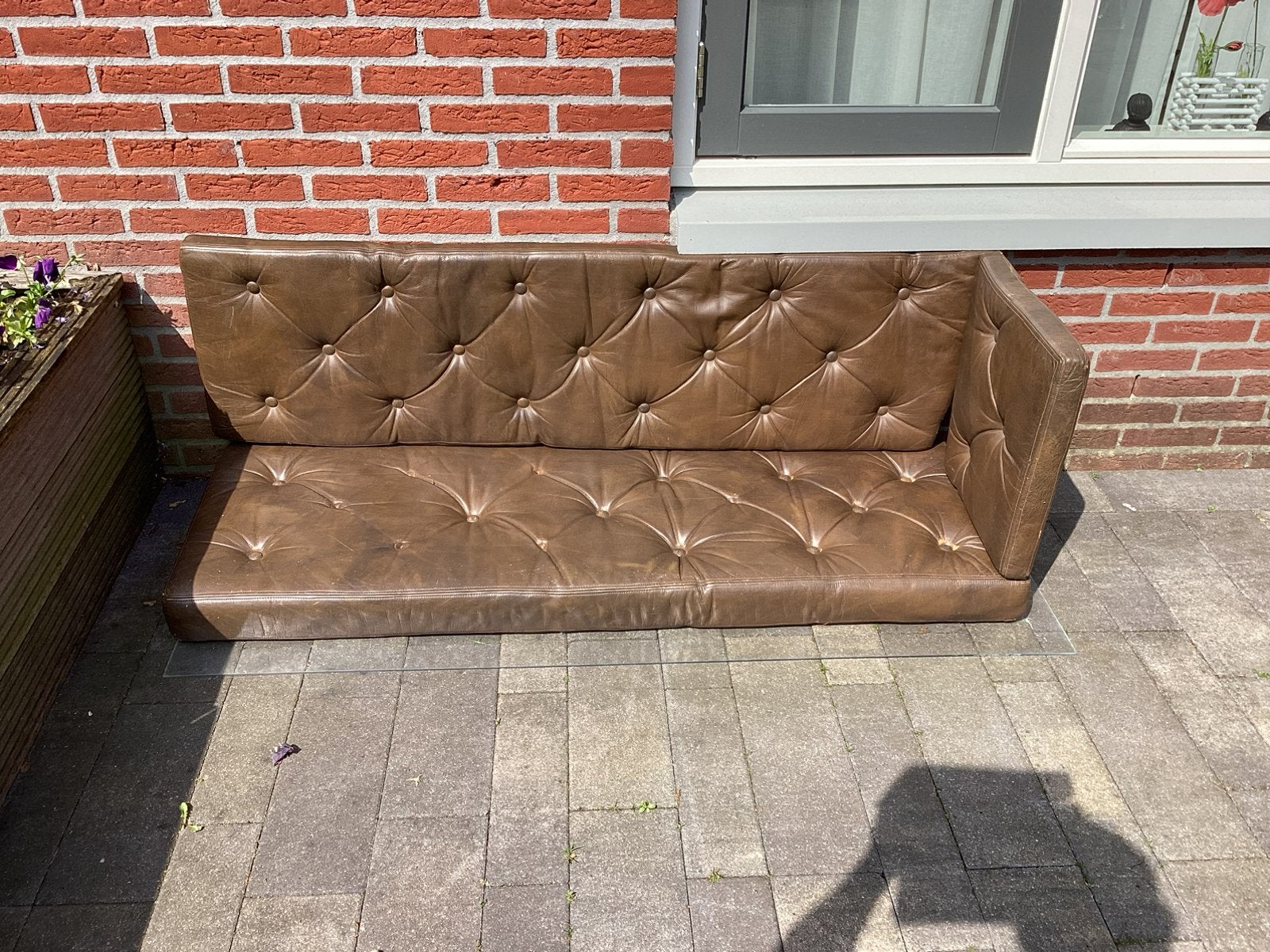 Leren kussen  voor bank, Ophalen, Zo goed als nieuw