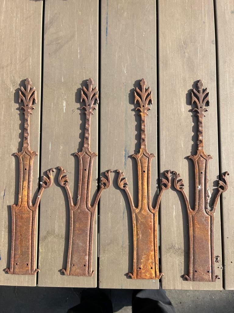 Oude ornamenten / windveer decoratie, smeedijzer, Ophalen of Verzenden