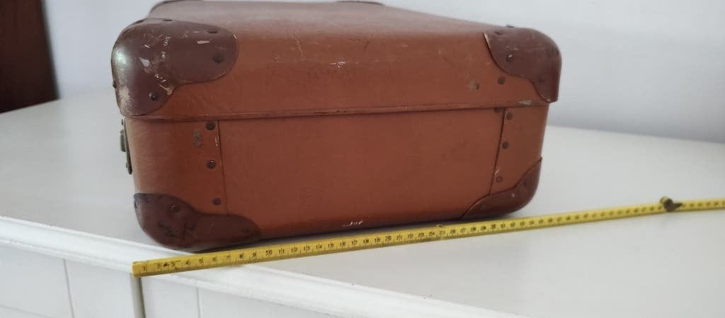 K731 VINTAGE jaren 50 koffer van geperst karton, Sieraden, Tassen en Uiterlijk, Koffers, Overige materialen, Gebruikt, 50 tot 60 cm