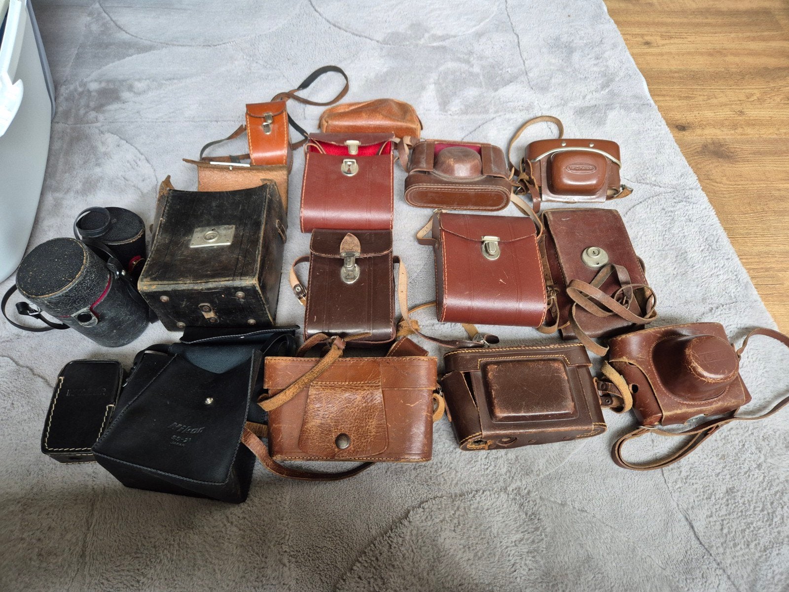 Vintage Leren Cameratas Collectie - Diverse Modellen, Audio, Tv en Foto, Fotografie | Fototassen, Overige merken, Gebruikt, Heuptas