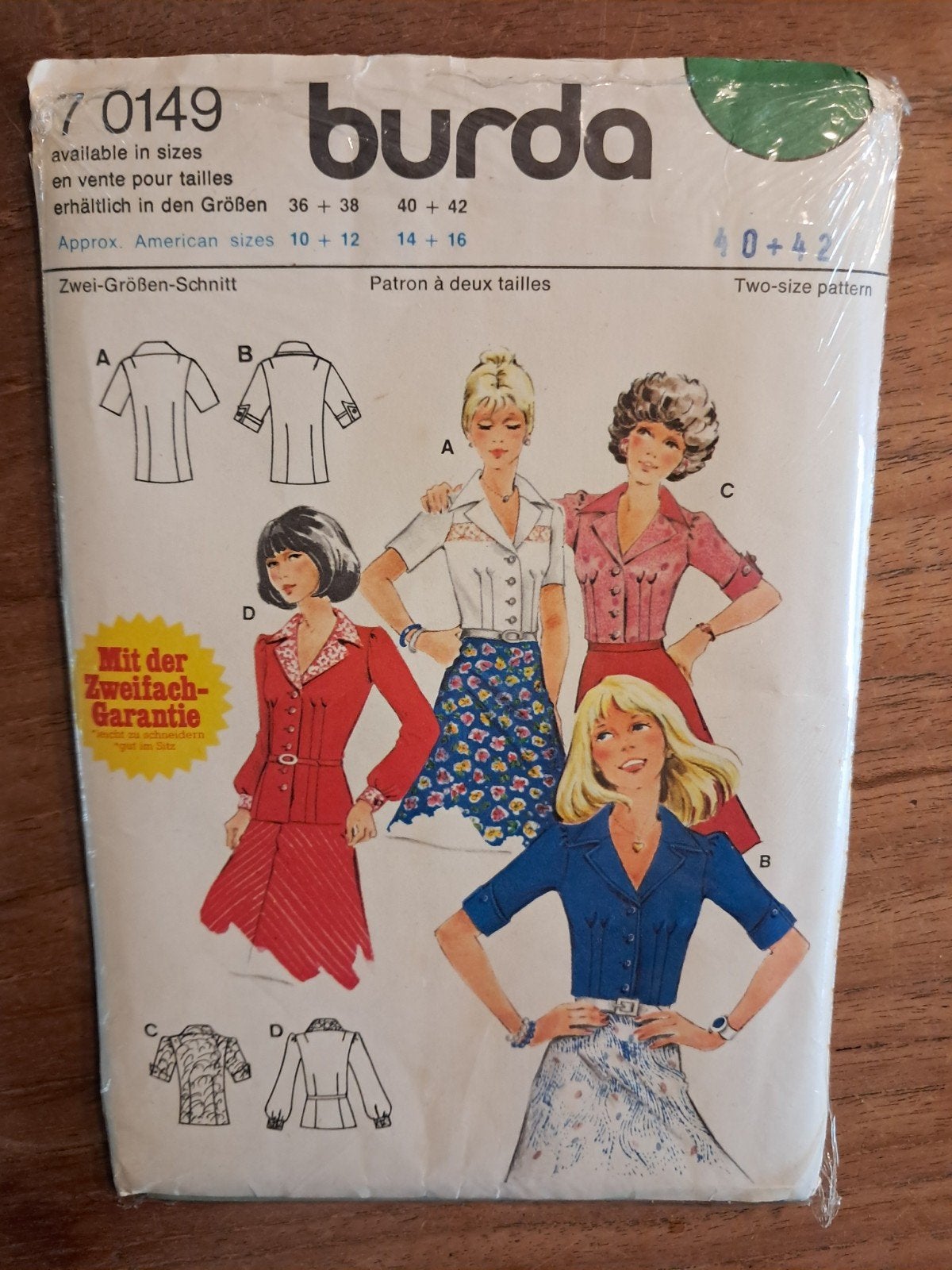Vintage Burda 7 0149 naaipatroon voor damesblouse, Hobby en Vrije tijd, Kledingpatronen, Ophalen of Verzenden, Vrouw, Burda