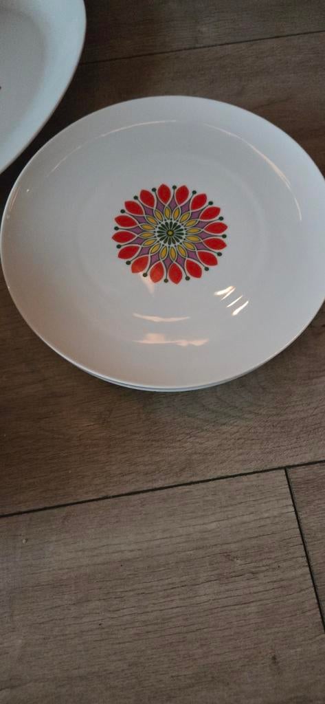 Vintage Servies Set met Bloemmotief - Gebruikt, Ophalen