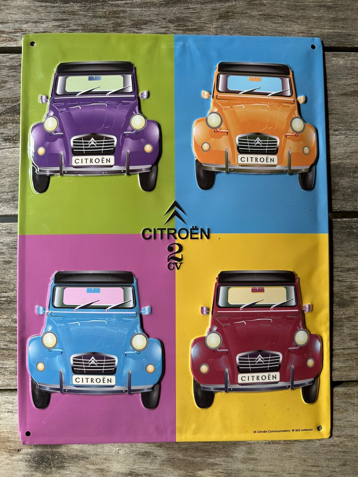 Citroen 2CV Reclame bord mancave / Decoratie, Ophalen, Zo goed als nieuw, Reclamebord