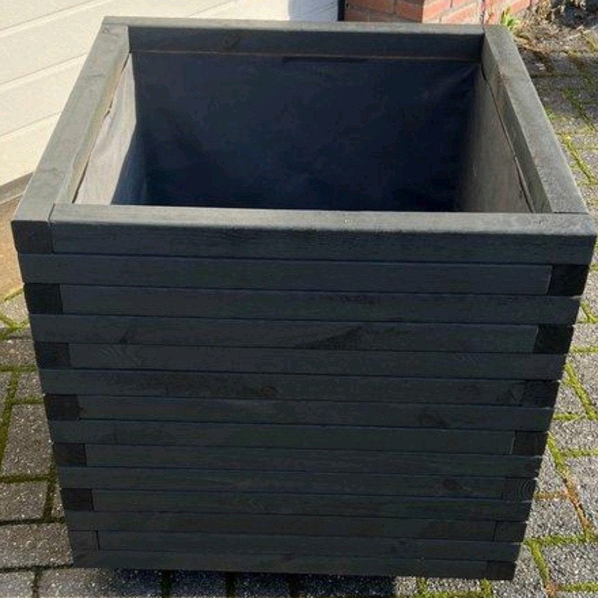 Steigerhouten Plantenbak antraciet steigerhout, Tuin en Terras, Bloembakken en Plantenbakken, Vierkant, Nieuw, Ophalen of Verzenden