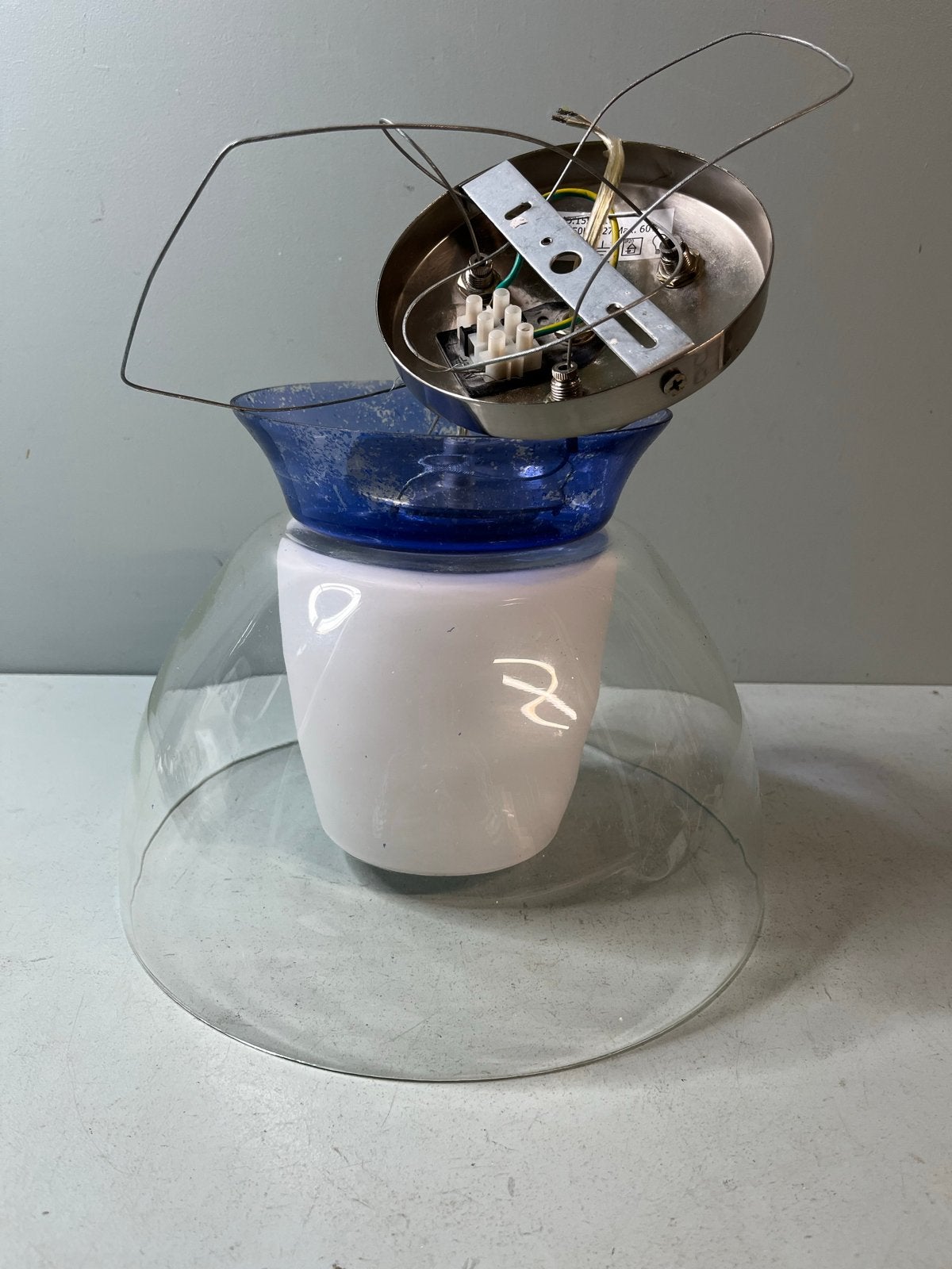 Deense design hanglamp van glas, Huis en Inrichting, Lampen | Hanglampen, Gebruikt, ?, Glas, Minder dan 50 cm