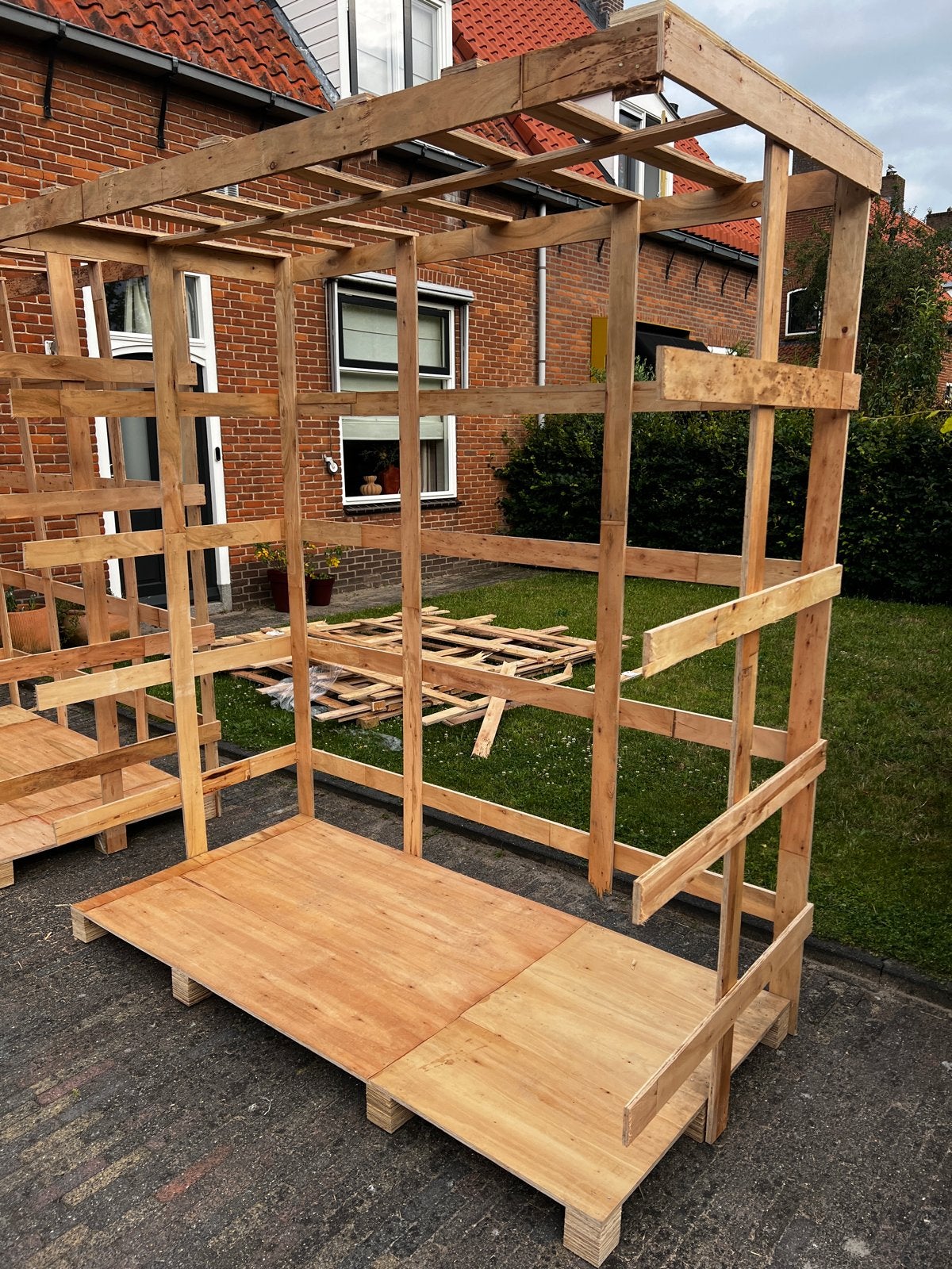 5 gebruikte transportpallets van hout, Ophalen, Gebruikt, Hout, 20 tot 50 mm