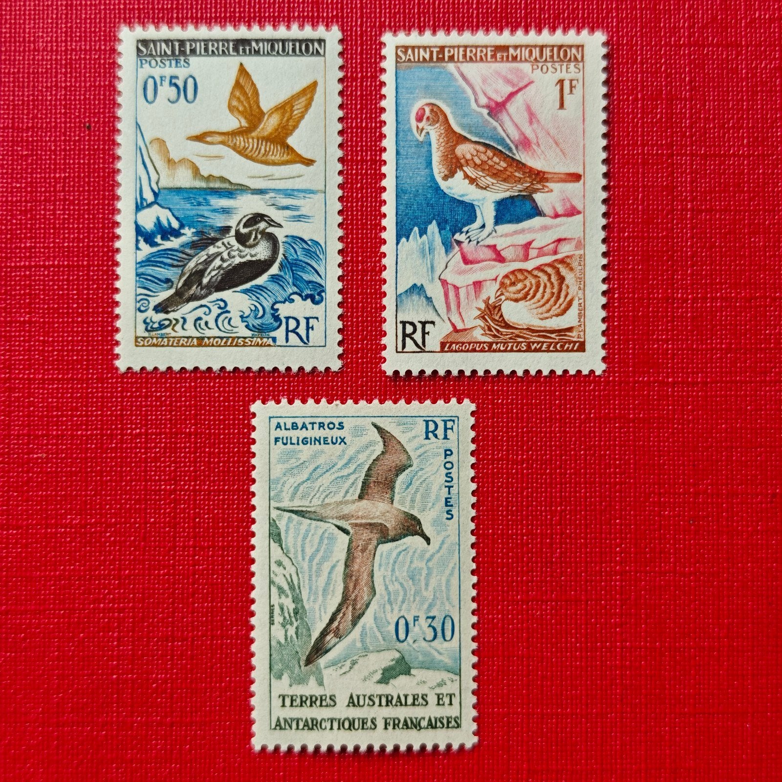 3 classic French bird stamps Genuine stamps, Ophalen of Verzenden