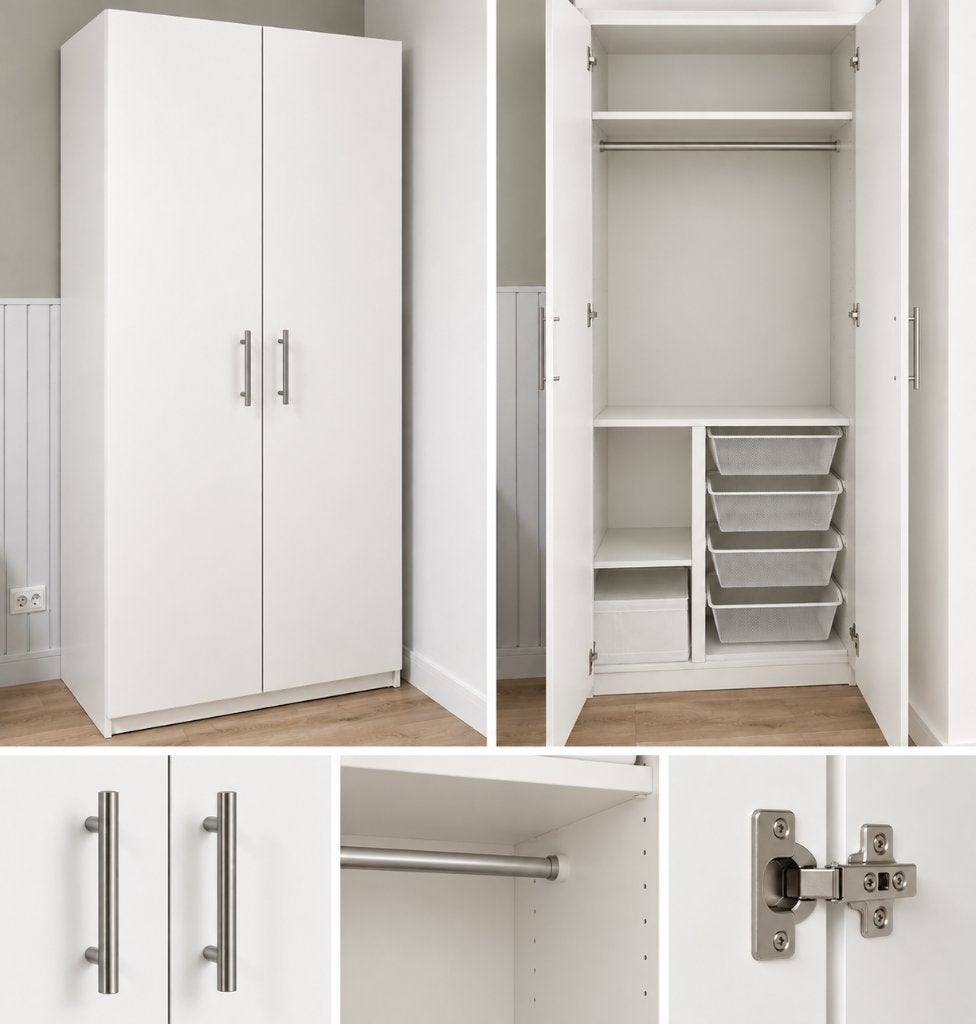 Kledingkast – wit, Huis en Inrichting, Ophalen, 200 cm of meer, 50 tot 100 cm, Zo goed als nieuw