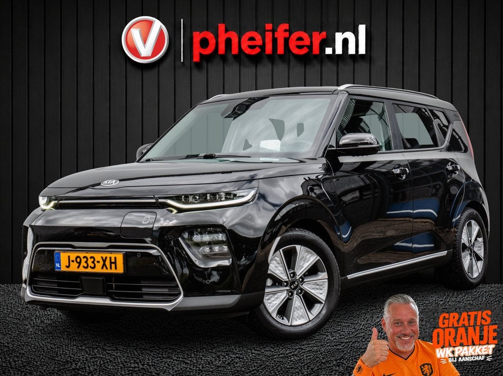 Kia e-Soul ExecutiveLine 64 kWh SOH 100% Leer/ Stoel-stuurve, Auto's, Kia, Gebruikt, Zwart, 1657 kg, Zwart