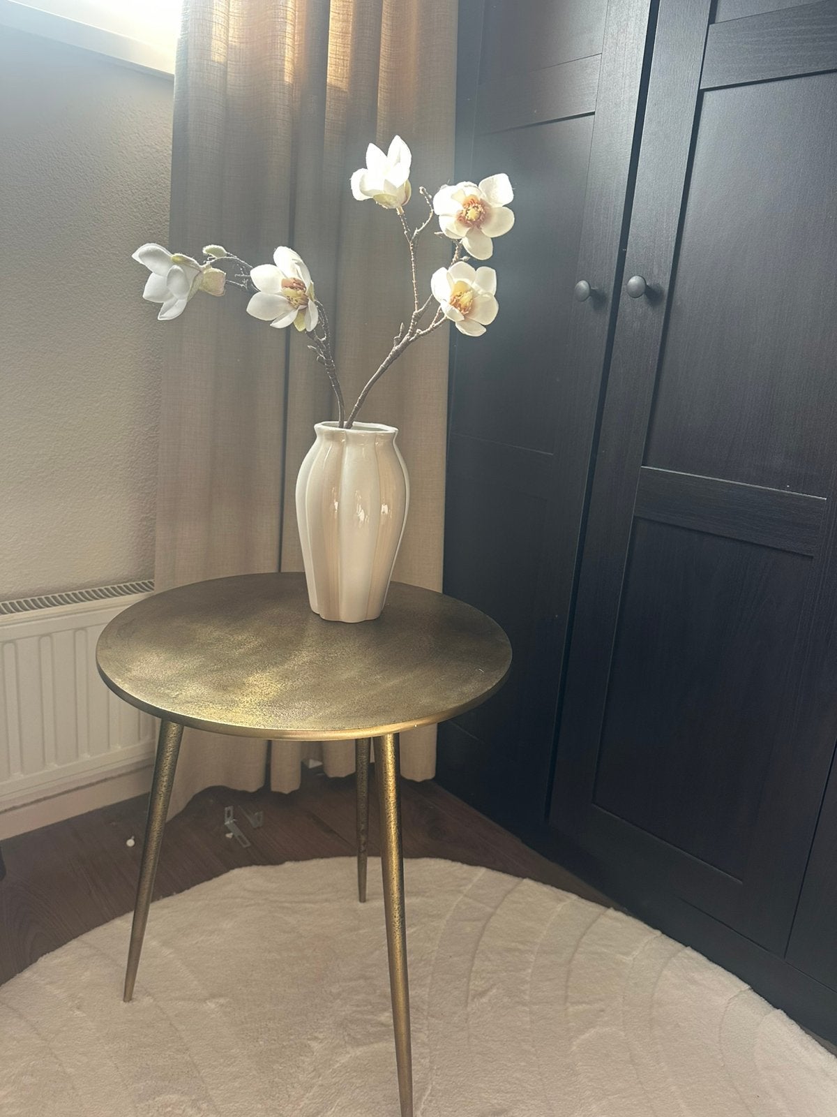 Bijzet / rond tafeltje, Huis en Inrichting, Minder dan 55 cm, Metaal of Aluminium, Rond, Zo goed als nieuw