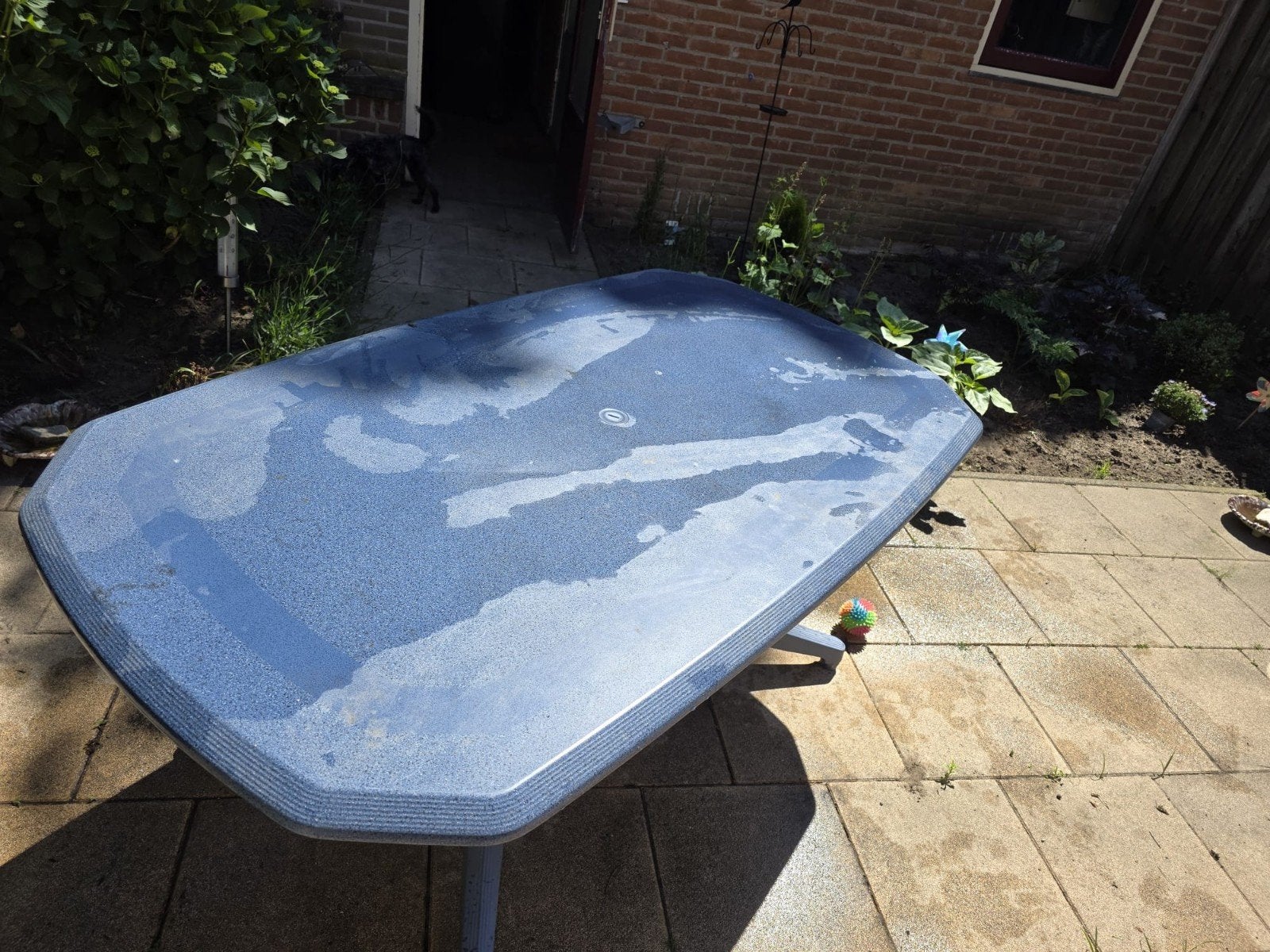 Stevige tuintafel  blauw, Tuin en Terras, Tuintafels, Ophalen