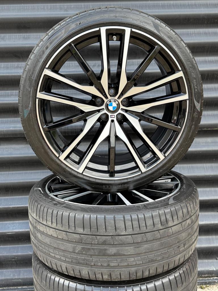 22” Orig Bmw Styl 742M G05 X5 X6 G06 velgen banden, Gebruikt, -, -, Banden en Velgen