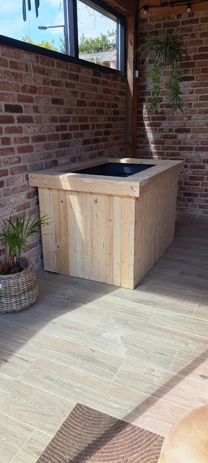 IJsbad kunststof binnenbak met houten ombouw, Ophalen of Verzenden