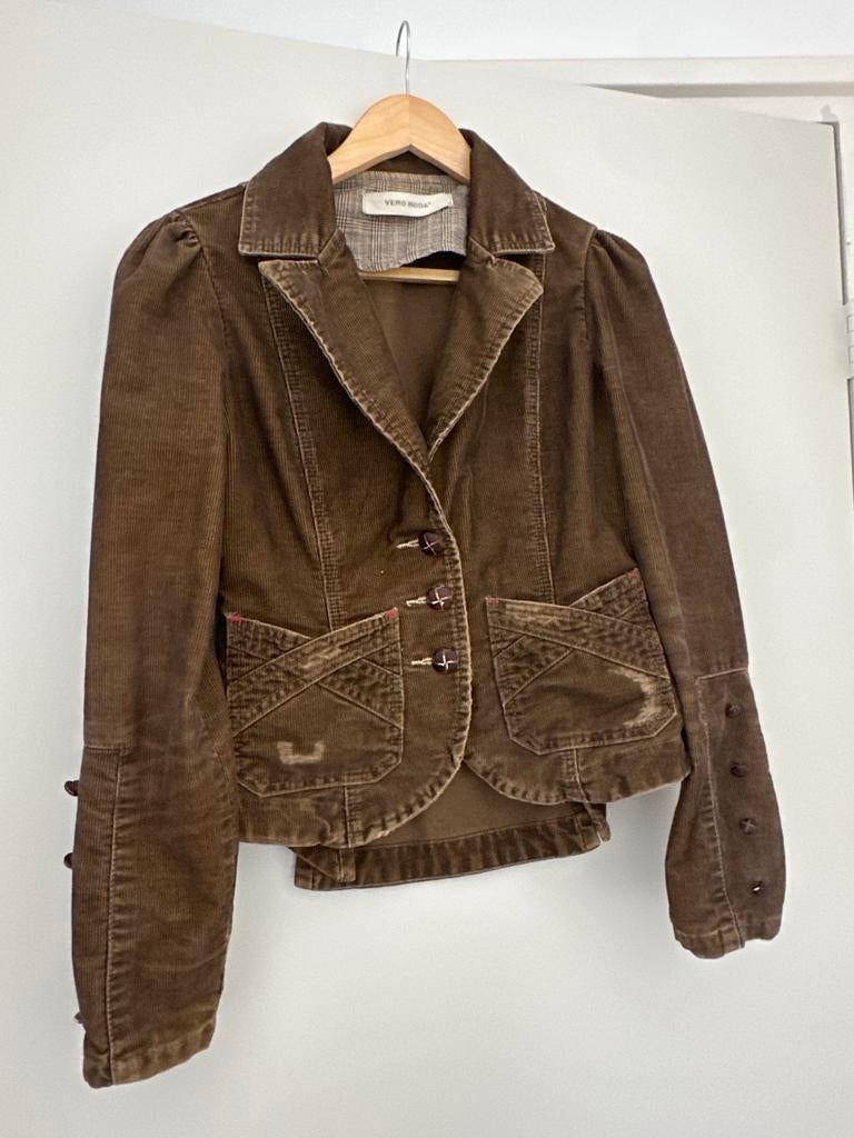 Vero Moda Kort Bruin Rib Jasje Maat 36, Ophalen of Verzenden, Gedragen, Maat 36 (S), Bruin